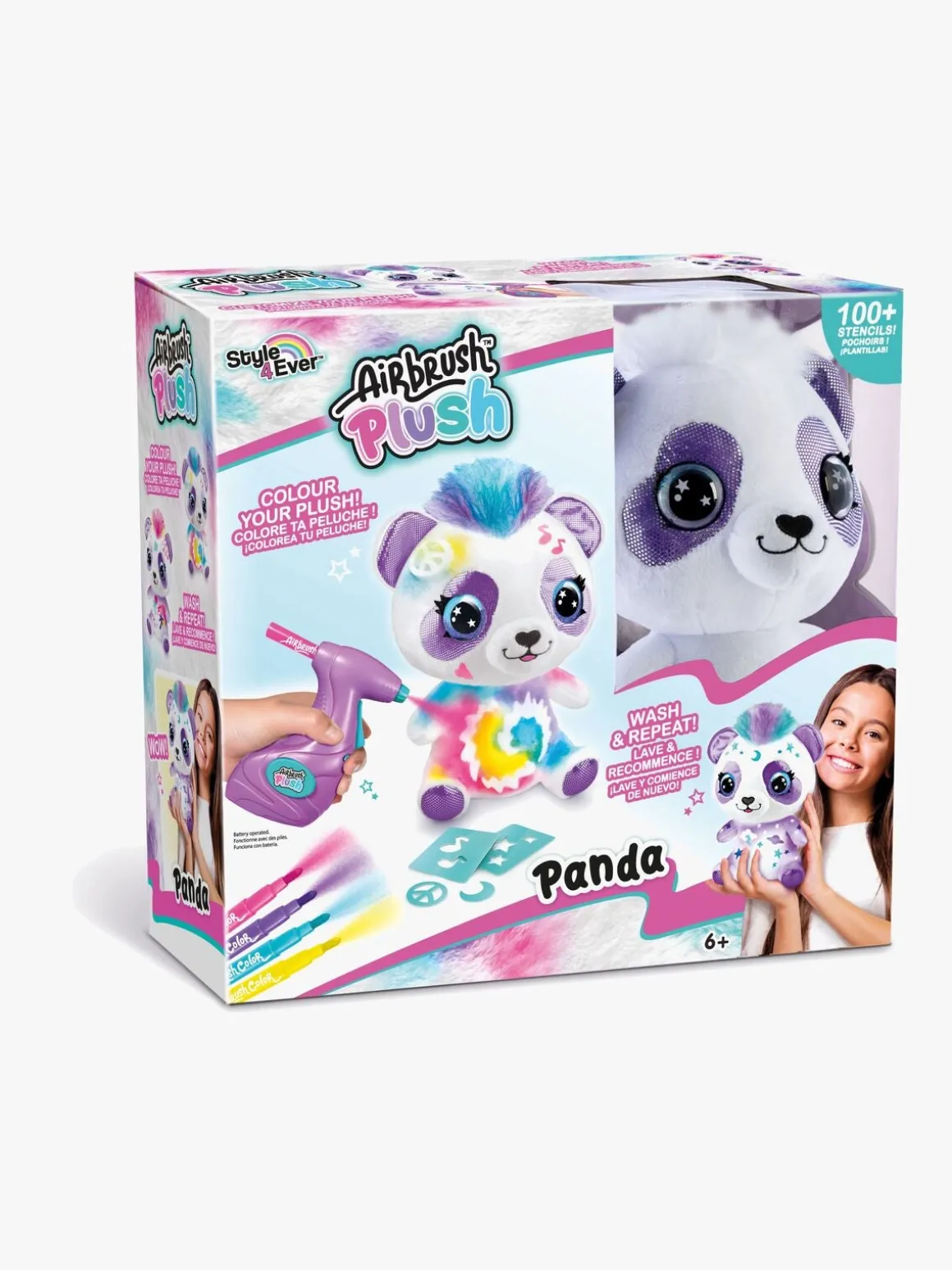 Airbrush Plush Bamse Panda 20 cm