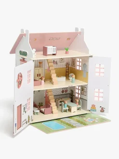 Alice & Fox Dukkehus med Møbel & 4 Dukker, Pink