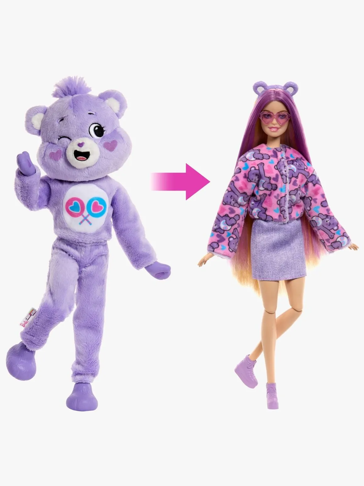 Barbie Cutie Reveal Dukke Care Bears, Lilla
