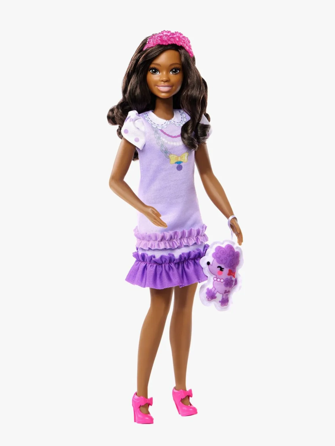 Barbie My First Dukke Brunt Hår med Puddel