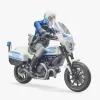 Bruder BWorld Scrambler Ducati Politimotorcykel med Chauffør