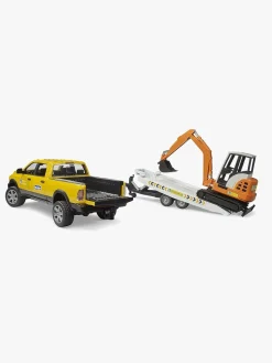 Bruder RAM Power Wagon Arbejdsbil med Trailer & Gravemaskine