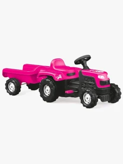 DOLU Pedaltraktor m. Anhænger, Lyserød