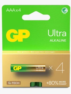GP Ultra Alkaline G-TECH AAA/LR03 Batterier Svanemærket 4-Pak