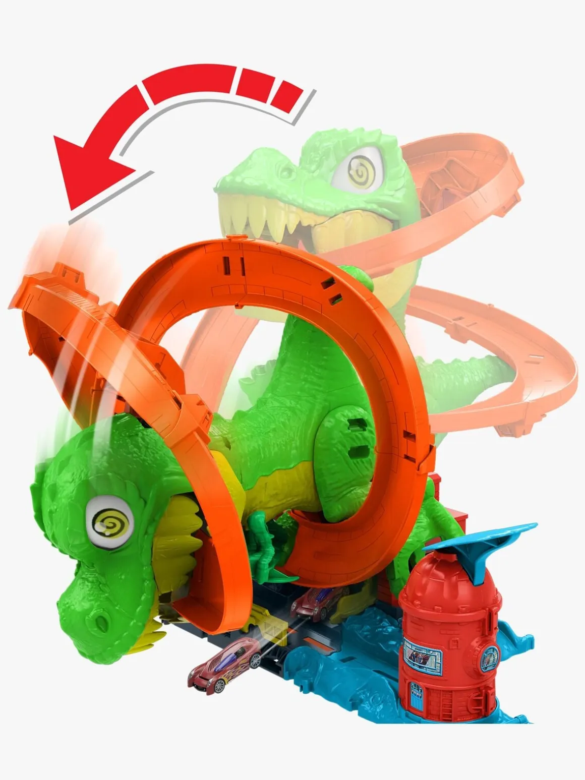Hot Wheels City T-Rex Brandstation Racerbane