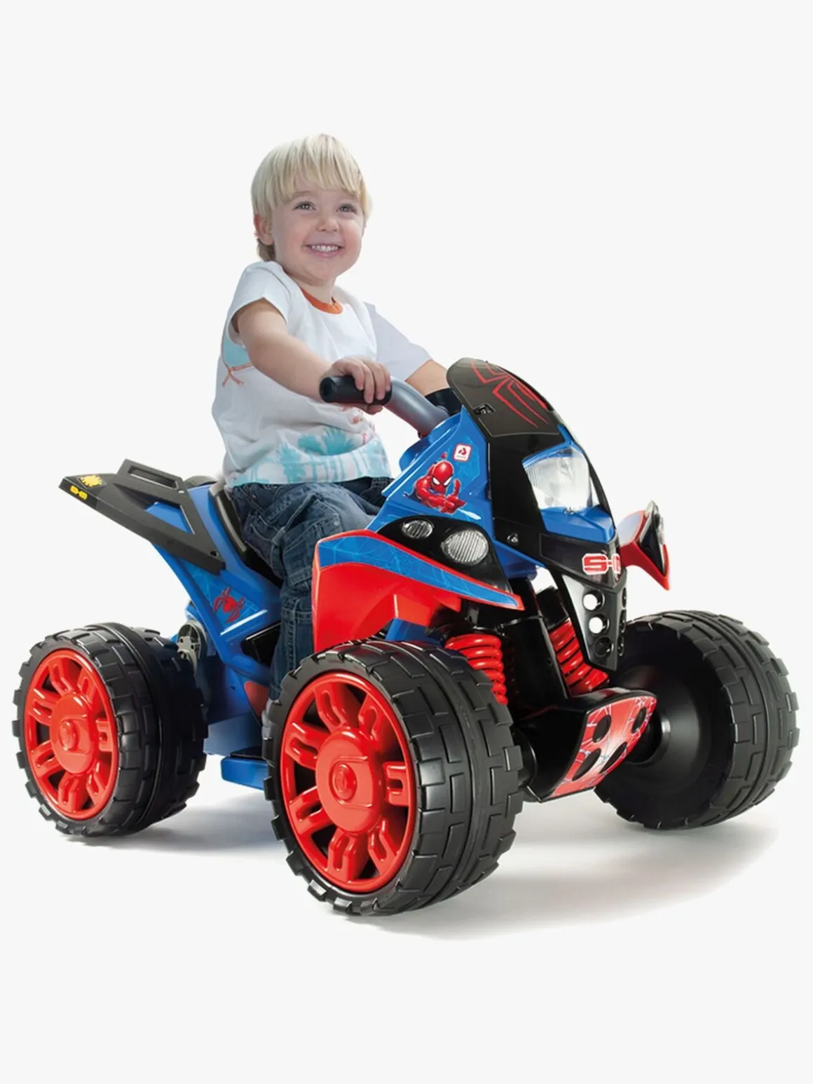 Injusa Elbil Quadbike Spiderman, Rød/Blå
