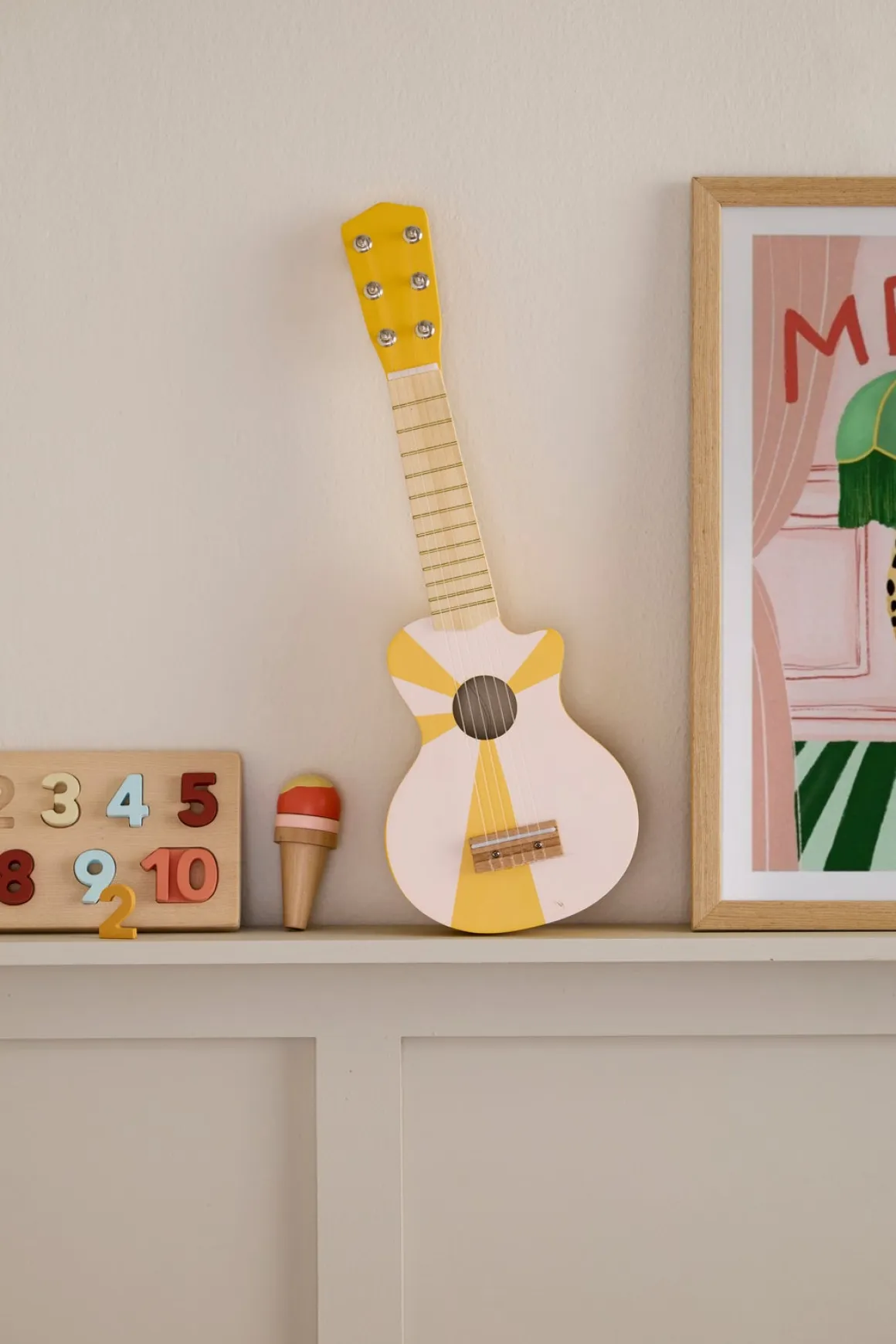 Kid's Concept Legetøjsguitar, Gul/Hvid