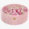 Meowbaby Rund Boldbassin Velour 30x90, Lyserød
