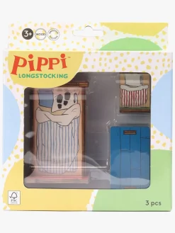 Pippi Langstrømpe Dukkehusmøbler Soveværelse 3 Dele