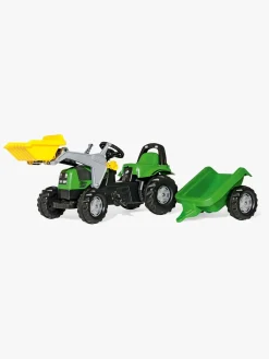 Rolly Toys Traktor med Frontlæsser og Anhænger, Grøn