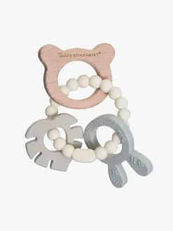 Teddykompaniet Silikone & træ Bidering, Creme